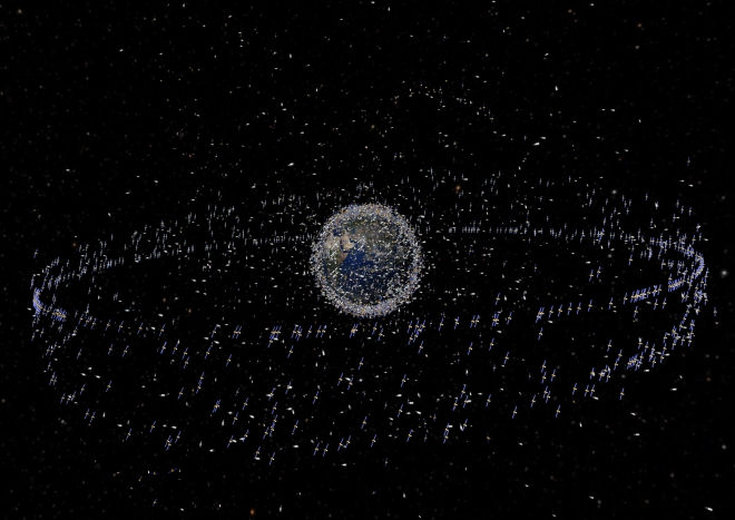 Imagem computorizada – são cerca de 12.000 os objectos que orbitam a Terra